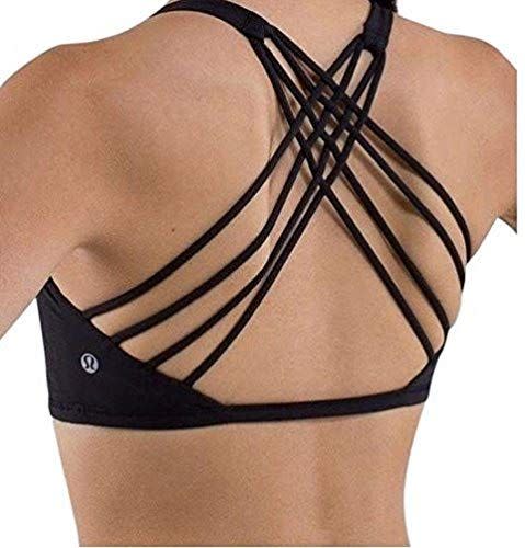 4) Free to Be Wild Strappy Sports Bra Black