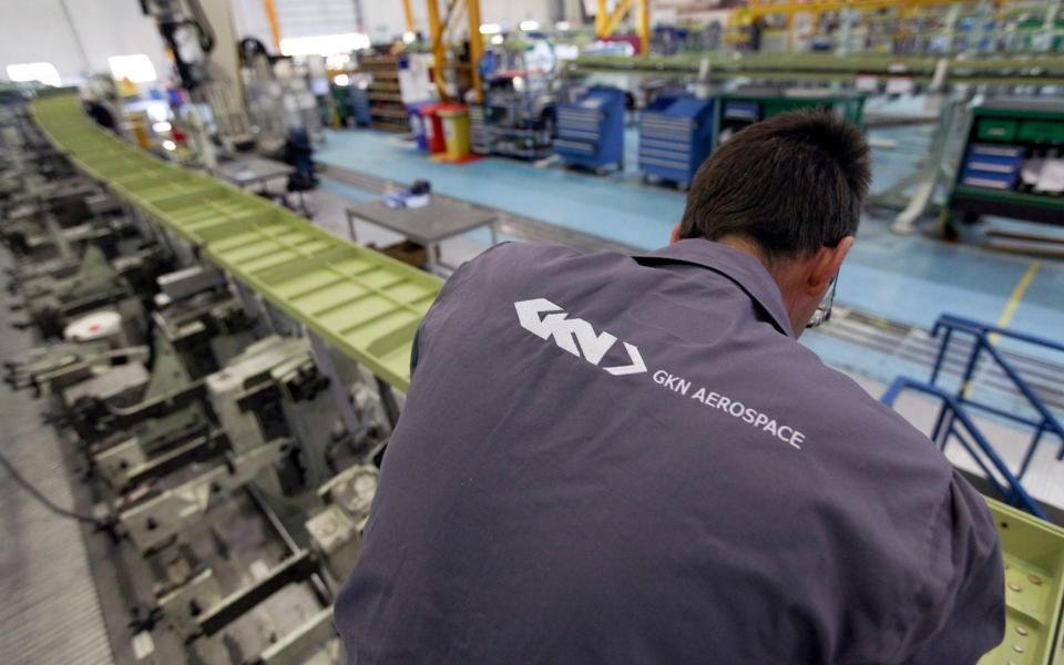 A GKN employee builds wings for an A380 airliner at the company's plant in Bristol - Copyright 2012 Bloomberg Finance LP