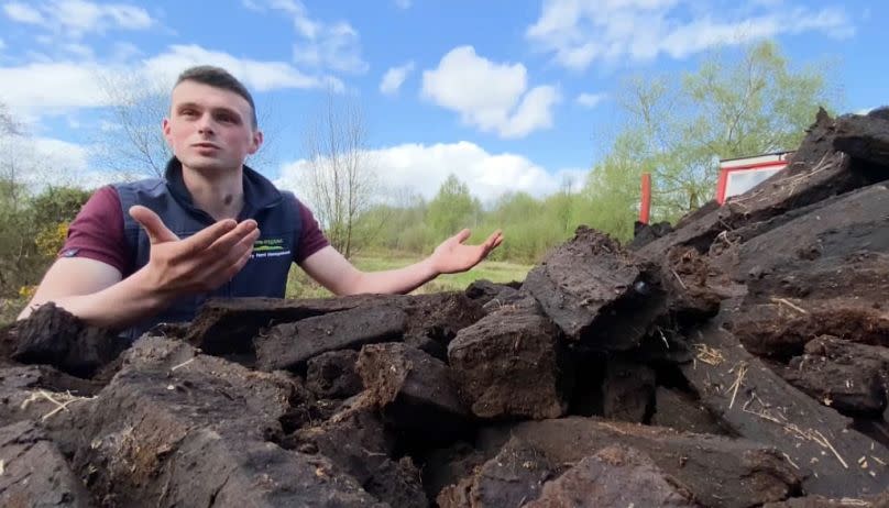 Conor Wynne, a turf cutter in Kildare County, Ireland