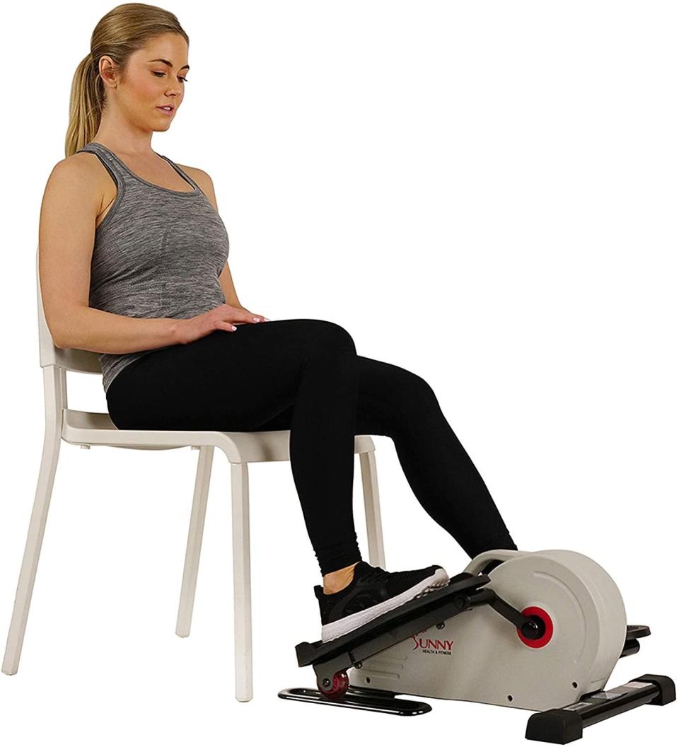 <p>The <span>Sunny Health &amp; Fitness Magnetic Under Desk Elliptical Peddler</span> ($125) comes fully assembled! All buyers have to do is remove it from its box and get peddling. For those who want to work out but don't trust themselves to assemble a machine, this compact elliptical is a wise choice. </p>