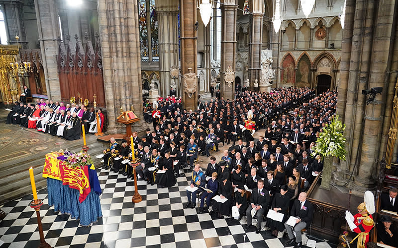 The funeral service of Queen Elizabeth II at Westminster Abbey in central London