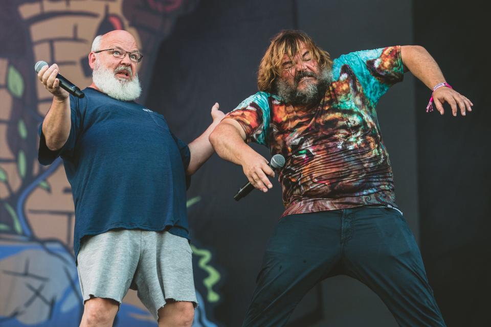 Tenacious D performs at Lollapalooza in Chicago on Aug. 3, 2019.