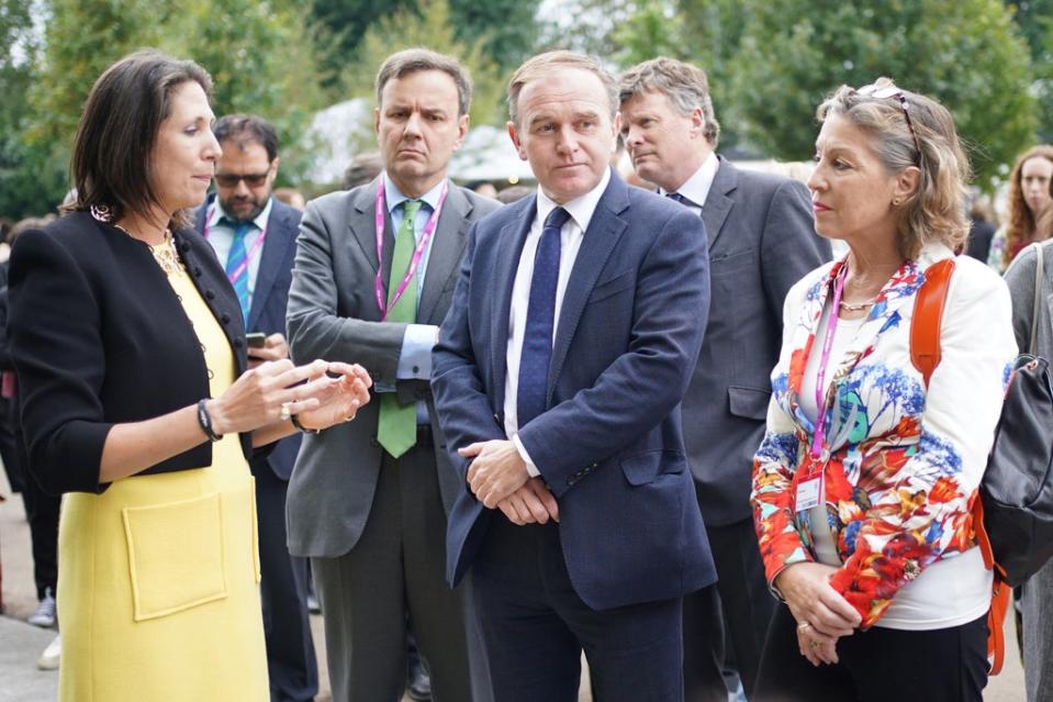 Environment Secretary George Eustice toured the Cop26 garden (Yui Mok/PA) (PA Wire)