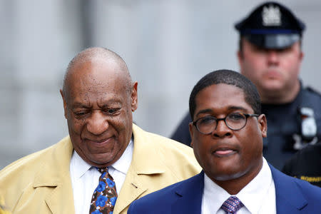 Actor and comedian Bill Cosby departs after a day of closing arguments at his sexual assault retrial at the Montgomery County Courthouse in Norristown, Pennsylvania, U.S., April 24, 2018. REUTERS/Brendan McDermid