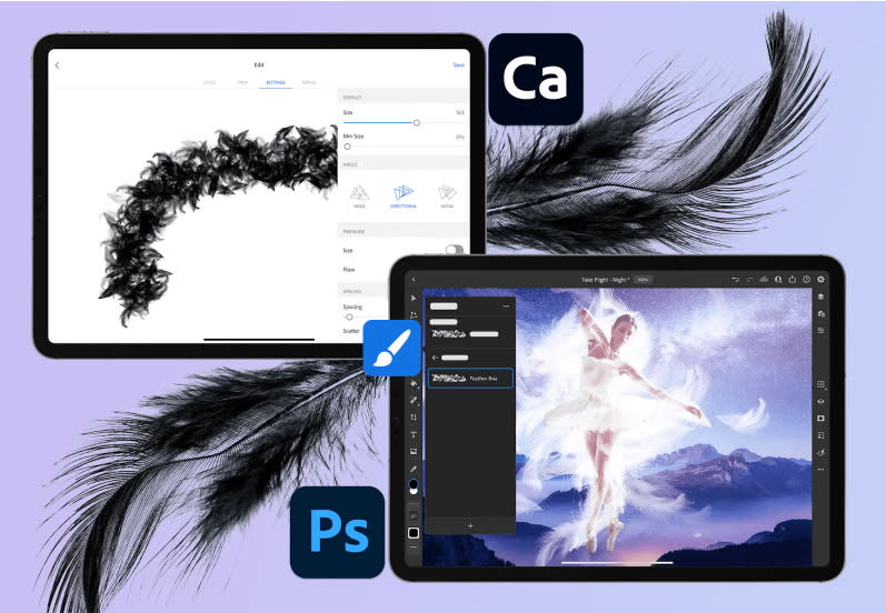 圖／Adobe 發布 iPad 版 Photoshop 自訂筆刷，無論是紙上描繪的筆畫，還是拍攝的照片或物件，均可擷取為自訂筆刷。