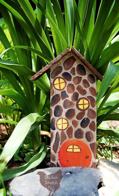 painted house fairy garden