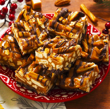 Caramel Pecan Pretzel Bars