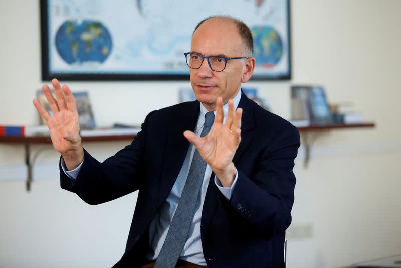 FILE PHOTO: Reuters exclusive interview with Enrico Letta, the head of the centre-left Democratic Party, in Rome