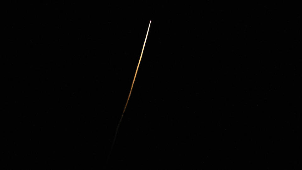 The SpaceX Crew-5 Dragon Endurance streaks over the Gulf of Mexico ahead of a splashdown off the coast of Tampa Bay, Florida on March 11, 2023.