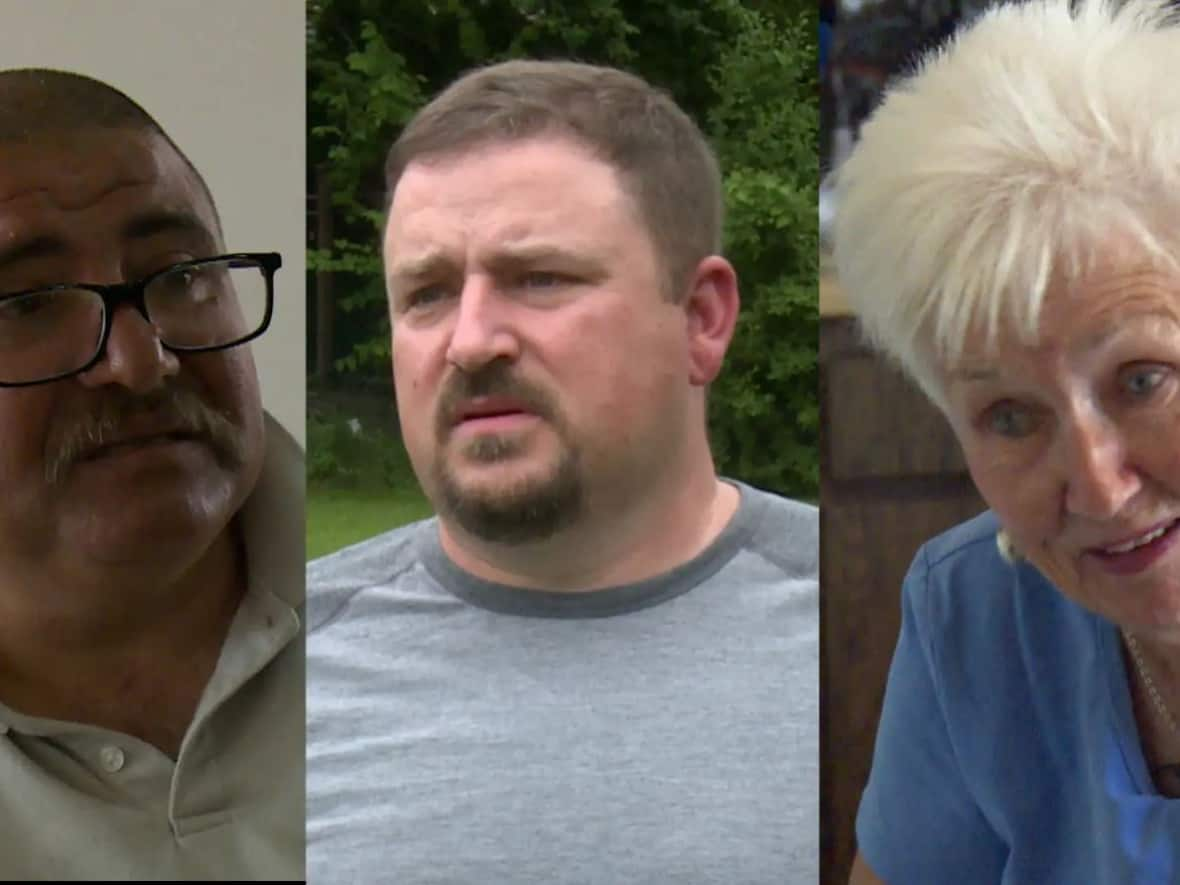 Nabil Alzubaidi, Wayne Martin and Denise Morneau, left to right, are COVID-19 long-haulers who are in the COVID-19 recovery program at Windsor's Hôtel-Dieu Grace Healthcare. The future of the program is up in the air, but Ontario says it's looking into the hospital's request for funding. (Sonya Varma/CBC - image credit)