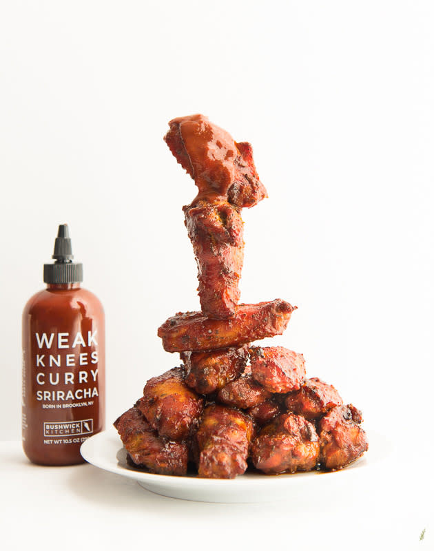 <p>Sense and Edibility</p><p>Air fryer wings are slathered in a sauce made up with sriracha, curry and spicy honey!</p><p><strong>Get the recipe: <a href="https://senseandedibility.com/curry-sriracha-air-fryer-wings/" rel="nofollow noopener" target="_blank" data-ylk="slk:Curry Sriracha Air Fryer Wings;elm:context_link;itc:0;sec:content-canvas" class="link ">Curry Sriracha Air Fryer Wings</a></strong></p>