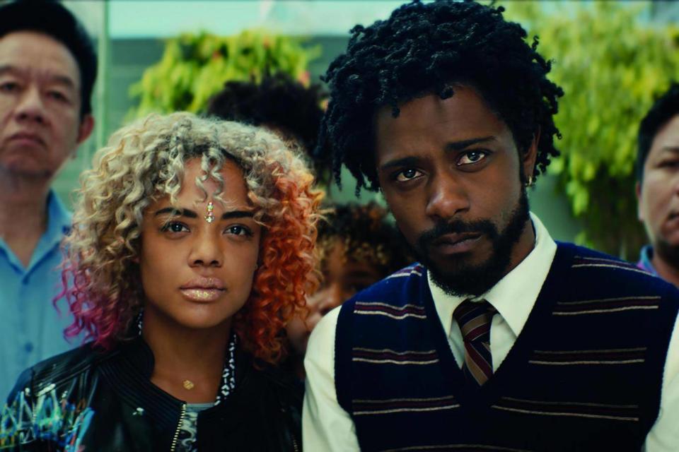 Tessa Thompson and Lakeith Stanfield in ‘Sorry to Bother You’ (Universal Pictures)