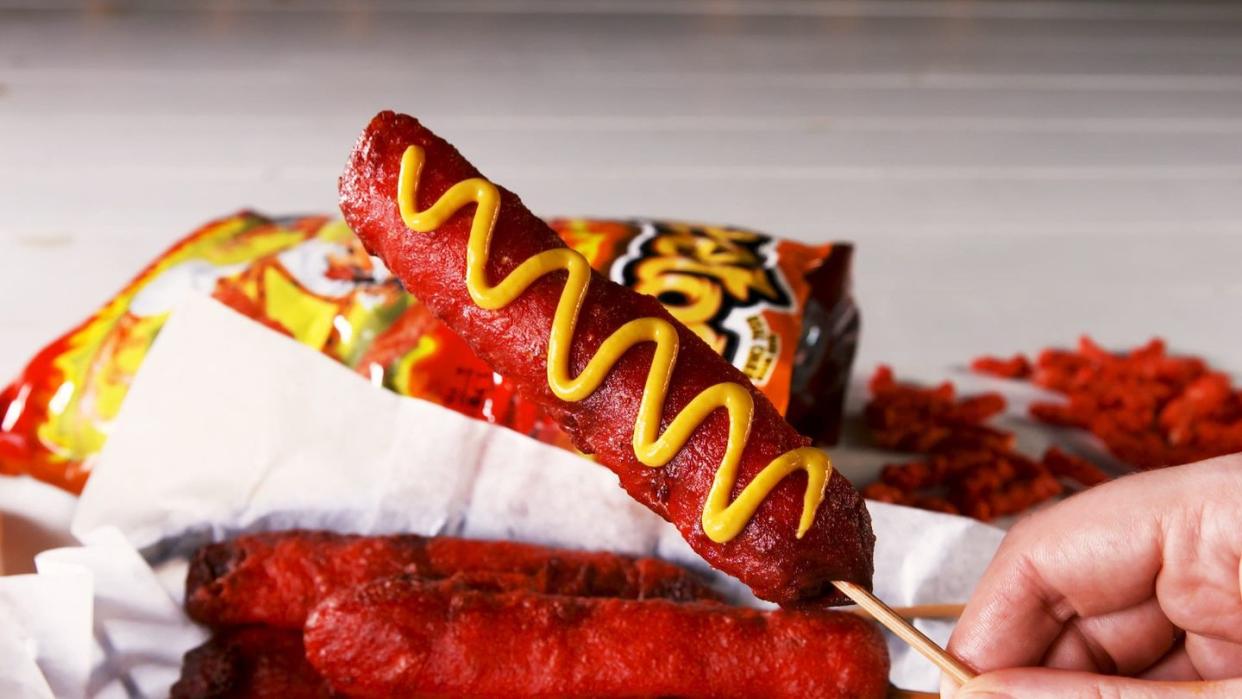 flamin' hot corn dogs