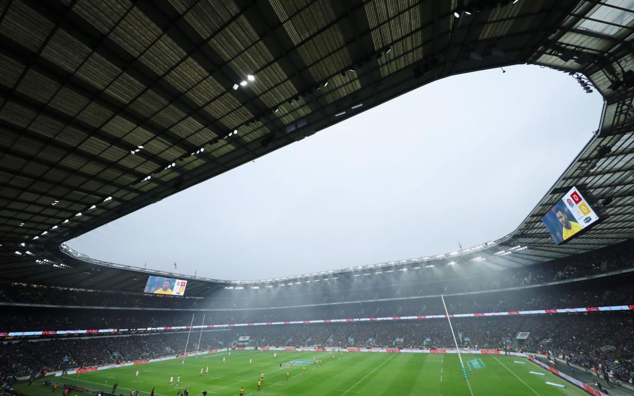 Twickenham stadium - RFU warned that financial cuts to English community rugby could cause 'complete car crash' - GETTY IMAGES