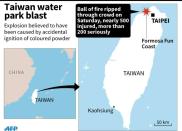 Map locating the Formosa Fun Coast water park in Taiwan where nearly 500 party goers were injured Saturday night when coloured powder ignited