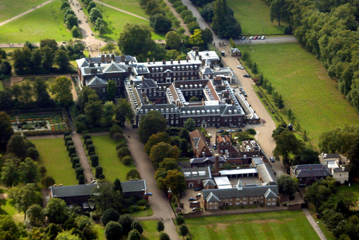 An aerial view of Kensington Palace.