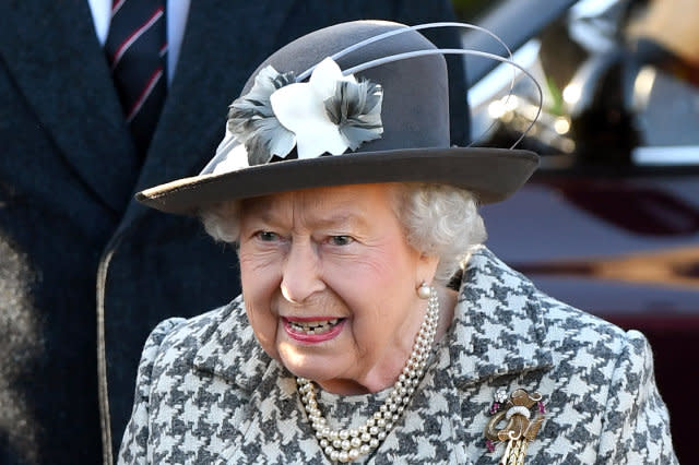 The Queen Attends Church At Hillington In Sandringham