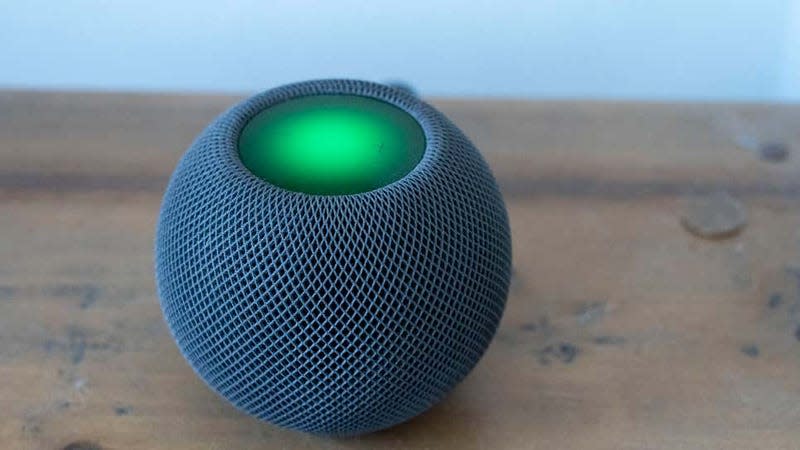 A photo of the HomePod Mini 