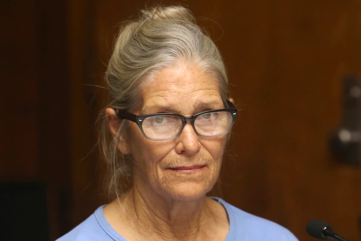 Leslie Van Houten attends a parole hearing at the California Institution for Women in 2017. (Los Angeles Daily News)