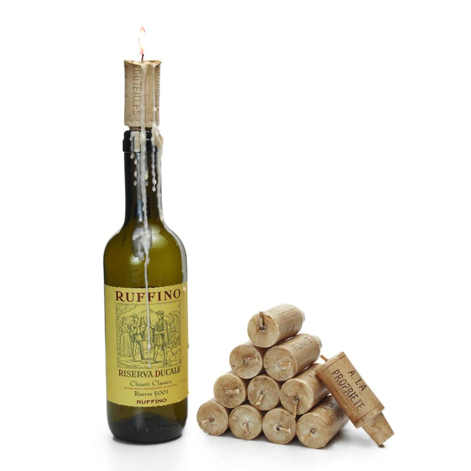 13) Wine Cork Candles