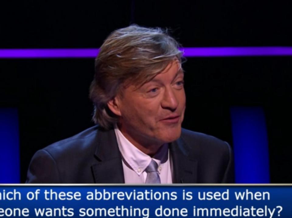 Richard Madeley on ‘Who Wants to Be a Millionaire?' (ITV)