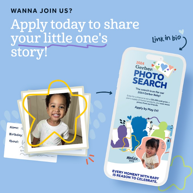The 14th annual Gerber baby photo search to find its national "spokesbaby" is underway. The contest runs through May 24, 2024.