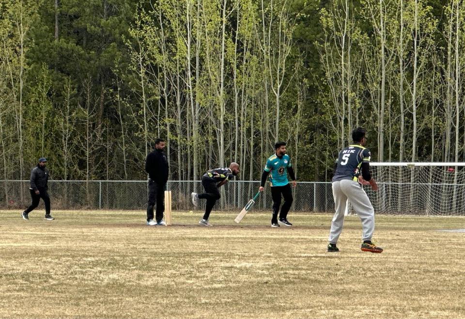 Players compete in the Yukon Cricket Association's 2024 tournament on May 18. 