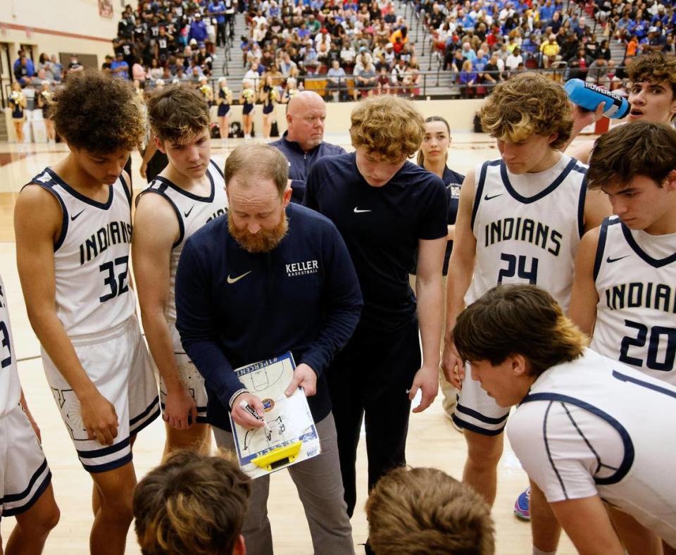 Keller head coach Zachary Weir is the 2023-2024 Fort Worth-area boys basketball coach of the year. Bob Booth/Special to the Star-Telegram