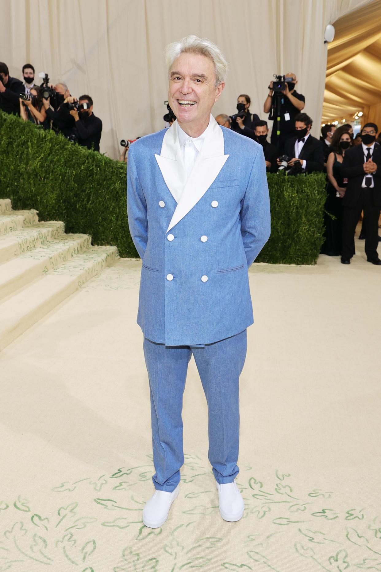 David Byrne attends The 2021 Met Gala Celebrating In America: A Lexicon Of Fashion at Metropolitan Museum of Art on Sept. 13, 2021 in New York.