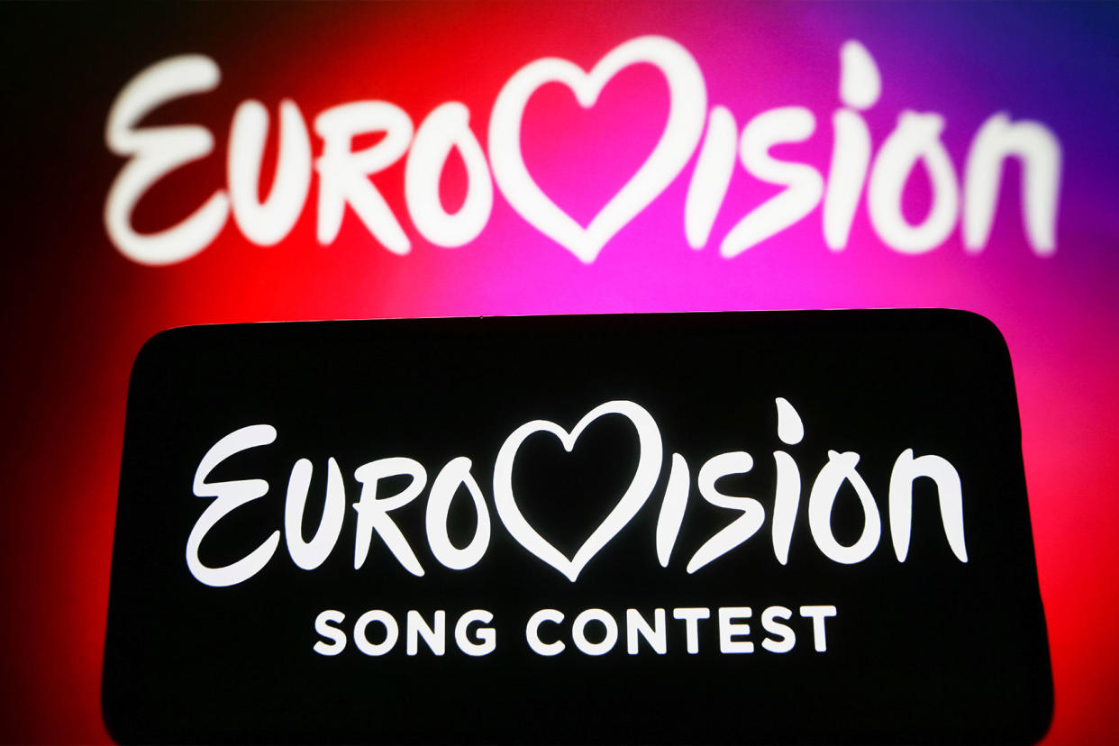 Eurovision Song Contest logo Photo Illustration by Pavlo Gonchar/SOPA Images/LightRocket via Getty Images