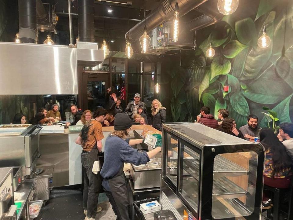 Customers dine at Frondescence shortly after it opened.