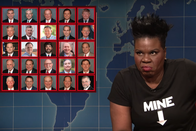 While appearing on Saturday Night Live, Leslie Jones criticised the state of Alabama for passing restrictive abortion legislation.The new law, titled the Human Life Protection Act, will see women who are the victims of incest or rape unable to get abortions. The only exceptions will be when there’s a “serious health risk to the unborn child’s mother” or if the “unborn child has a lethal anomaly”. Doctors who perform the procedure can face up to 10 years in prison. Jones, dressed as one of the characters in the dystopian show The Handmaid’s Tale, appeared during the “Weekend Update” segment of SNL to criticise the new law.“We are all handmaids now,” she said. ”My name actually is OfJost. But I don’t know how much of a good babymaker I’m going to be, because my eggs are dusty as hell. But I’ll give it a shot.”Jones then took off the robe to reveal a shirt with the word “Mine” on it and an arrow pointing down. She then proceeded to speak how the abortion law is only the start of women’s rights being taken away.“The next thing you know, I’m at Starbucks and they won’t take my credit card because I’m a woman, instead of the regular reason which is I don’t have no money on me,” she said.Jones then showed a picture of the 25 white, male Alabama State Senators who passed the vote. “These look like mugshots of everyone arrested at a massage parlour,” Jones said. “Why do all of these weird ass men care what women choose to do with their bodies? I don’t care what you do with your 65-year-old droopy ass balls.”“When women have a choice, women have freedom,” Jones continued. “The fact that nine states are doing this means this really is a war on women. You can’t tell me what to do with my body.” Watch the full speech below.The episode of SNL was hosted by Paul Rudd. The show opened with Alec Baldwin spoofing Donald Trump and singing a version of Queen’s “Don’t Stop Me Now”.