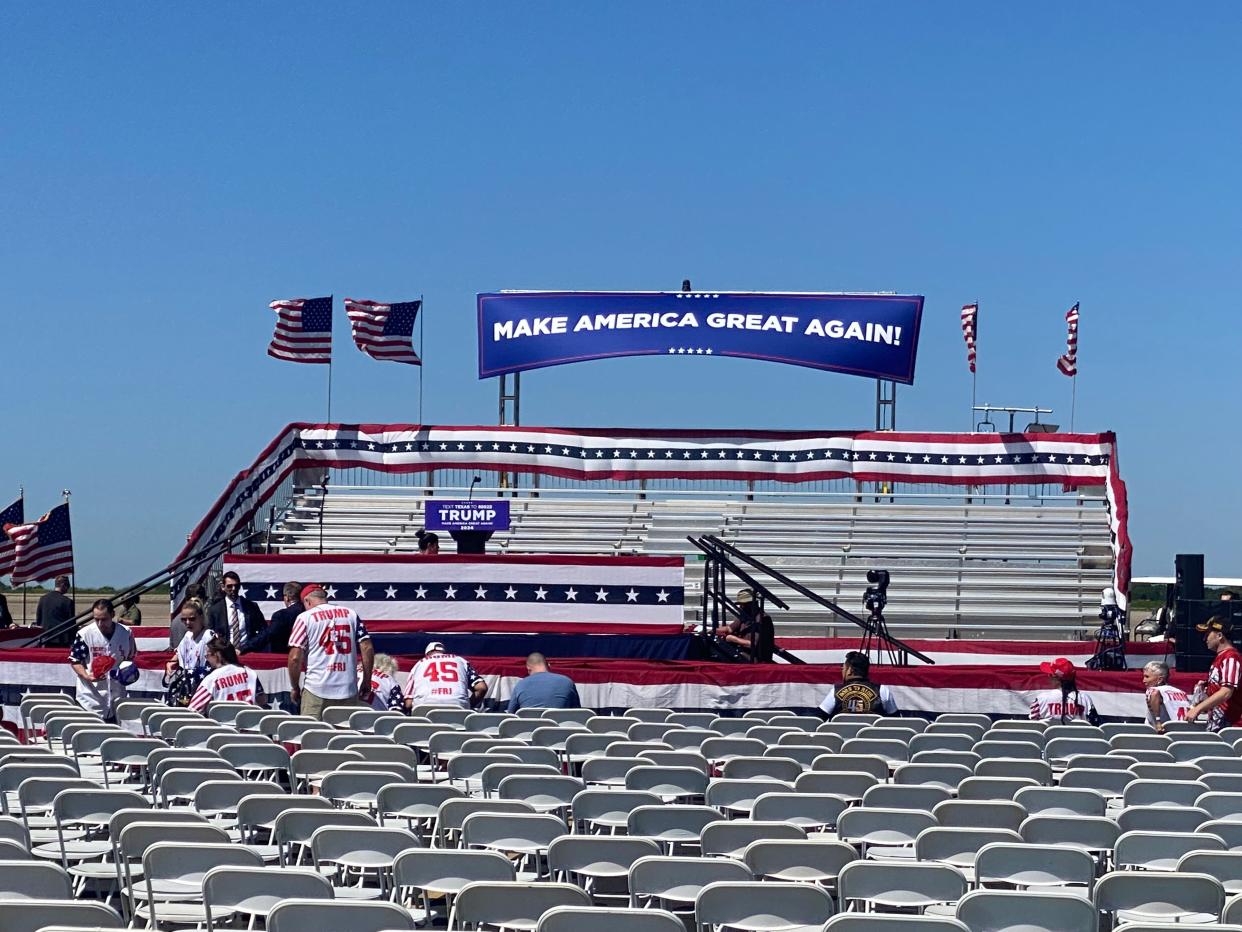 Trump supporters have started to arrive at the rally site in Waco, Texas (Josh Marcus)