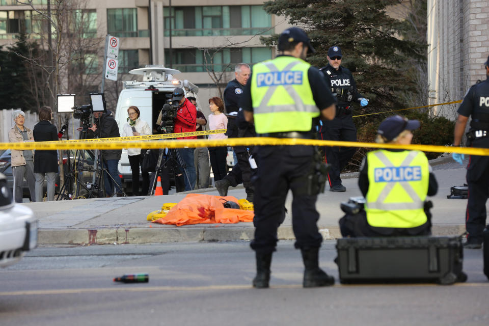 Body on the pavement, Toronto strike