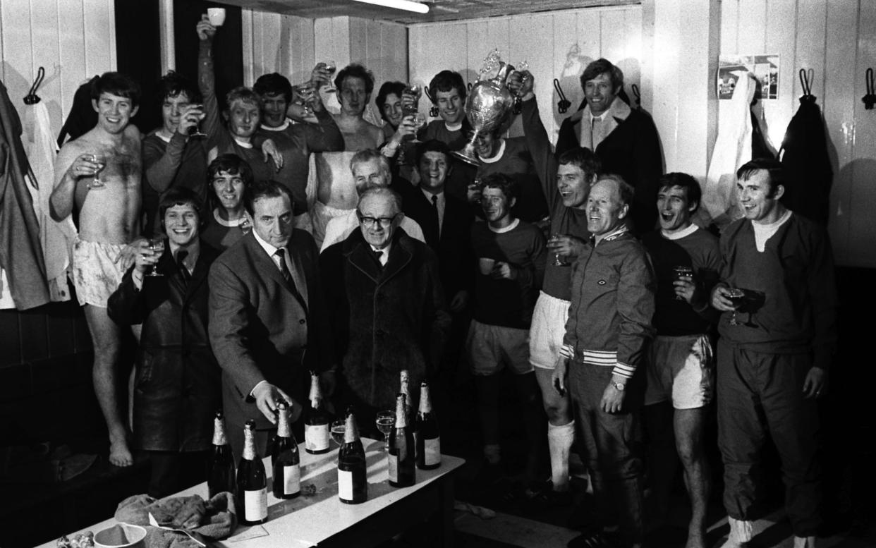 Everton celebrate their League Championship win in 1970