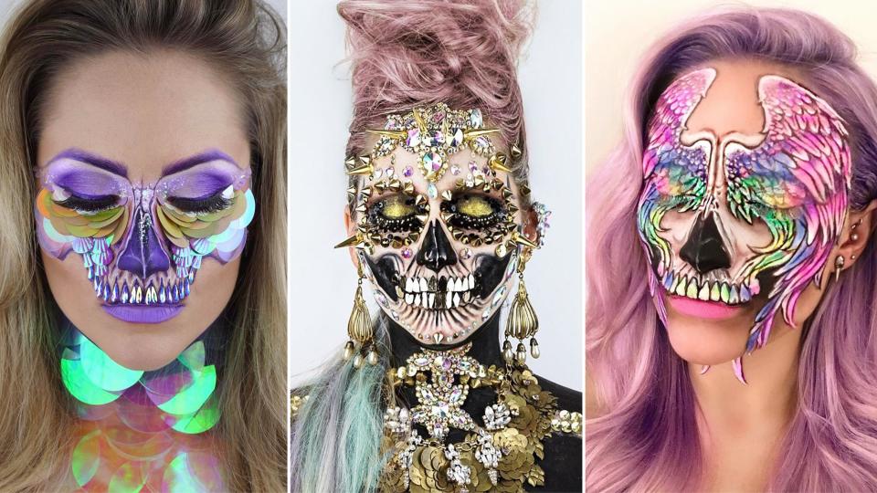 Forget Halloween, Vanessa Davis proves that you can wear skull makeup all year round with her elaborate looks on Instagram.