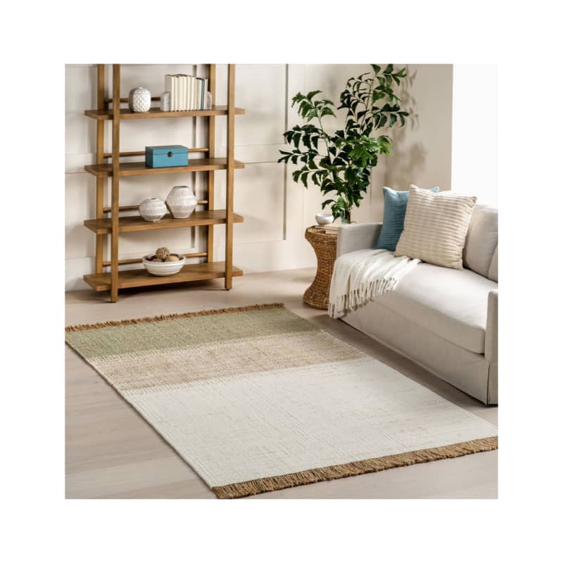 Belinda Striped Fringed Area Rug, 5' x 8'