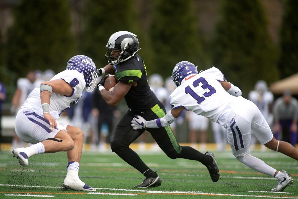 Delaware Valley sophomore running back Jay White carries during the second quarter of Saturday's NCAA Division III quarterfinal playoff game at James Work Stadium.