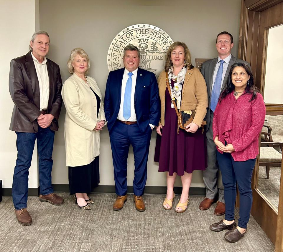 On March 1, Knoxville City Council members participated in the council’s first Day on the Hill with the Knox County legislative delegation. From left are council members Charles Thomas and Lynne Fugate, Vice Mayor Andrew Roberto, and council members Lauren Rider, Tommy Smith and Seema Singh.