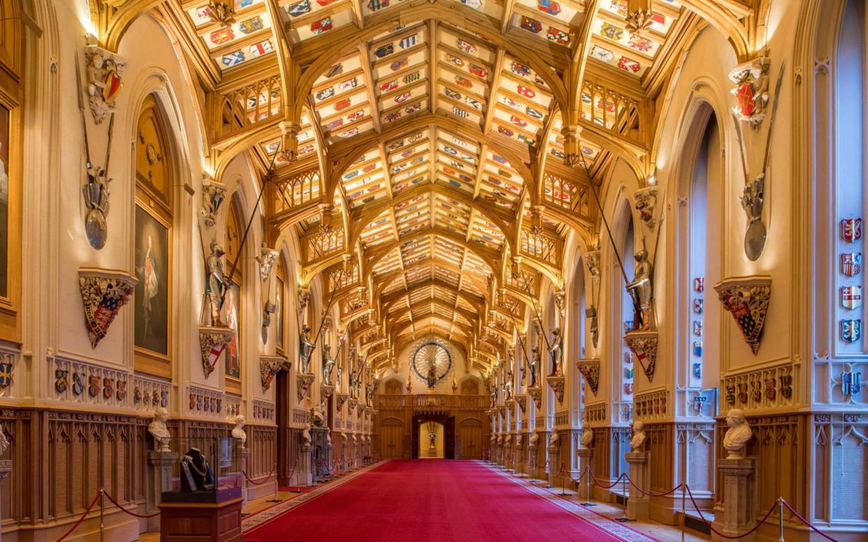 St George's Hall at Windsor Castle, where the first reception of the day will take place - AFP