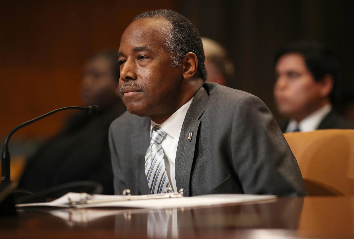 HUD Secretary Ben Carson. Civil rights groups have moved forward with a lawsuit against&nbsp;his department, alleging it unlawfully&nbsp;blocked an Obama-era rule intended to fight discriminatory housing practices. (Photo: Win McNamee / Getty Images)