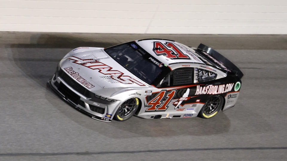 Ryan Preece during qualifying for the NASCAR Daytona 500 auto race at Daytona International Speedway, Wednesday, Feb. 14, 2024, in Daytona Beach, Fla. (AP Photo/Terry Renna)