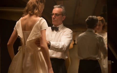 Vicky Krieps, left, and Daniel Day-Lewis appear in a scene from Phantom Thread - Credit: Laurie Sparham/Focus Features via AP