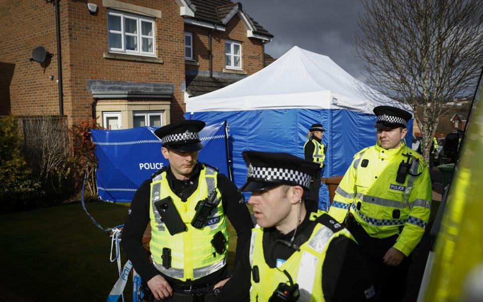 A large evidence tent was erected outside the Glasgow home shared by Nicola Sturgeon and Peter Murrell in April 2023