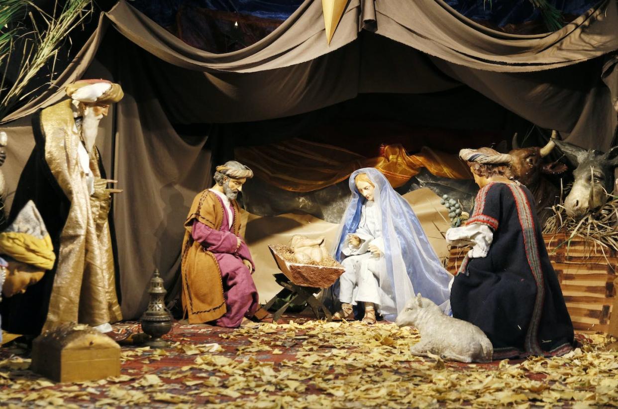 Scholars have provided different interpretations of who the 'wise men' were who visited Jesus soon after his birth. <a href="https://www.gettyimages.com/detail/photo/inside-the-saint-sulpice-church-in-paris-royalty-free-image/1296007408?phrase=three%20wise%20men%20and%20jesus&adppopup=true" rel="nofollow noopener" target="_blank" data-ylk="slk:Christophe Lehenaff/Collection Moment via Getty images;elm:context_link;itc:0;sec:content-canvas" class="link ">Christophe Lehenaff/Collection Moment via Getty images</a>