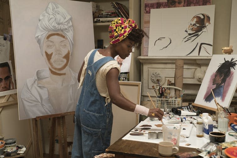 <span class="caption">Nola painting in She’s Gotta Have it.</span> <span class="attribution"><a class="link " href="https://media.netflix.com/en/only-on-netflix/162895" rel="nofollow noopener" target="_blank" data-ylk="slk:Netflix;elm:context_link;itc:0;sec:content-canvas">Netflix</a></span>