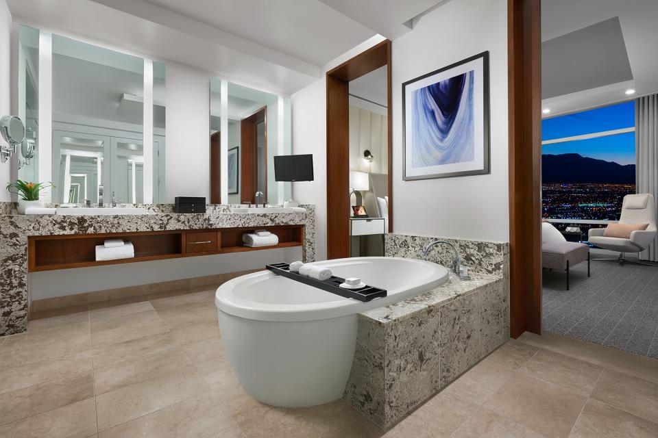 Interior of the bathroom in the SKYVILLAS at ARIA