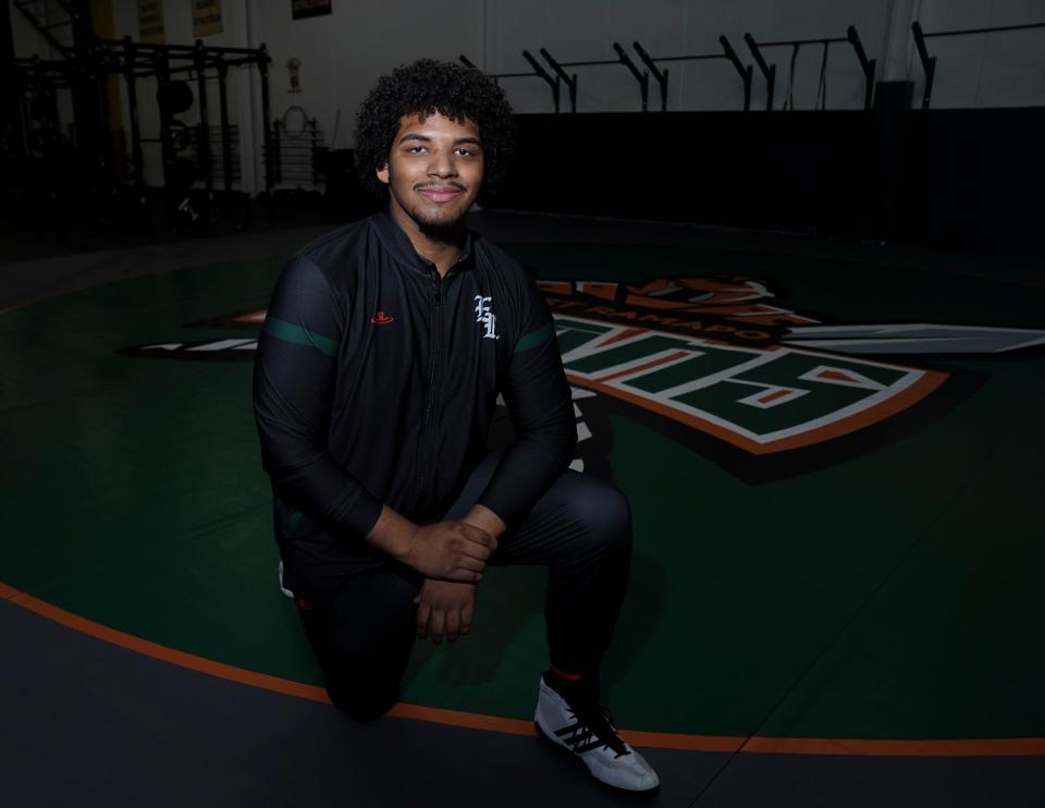 Ramapo wrestler Dimitri Pierre photographed at Ramapo High School in Spring Valley on Friday, January 27, 2023.