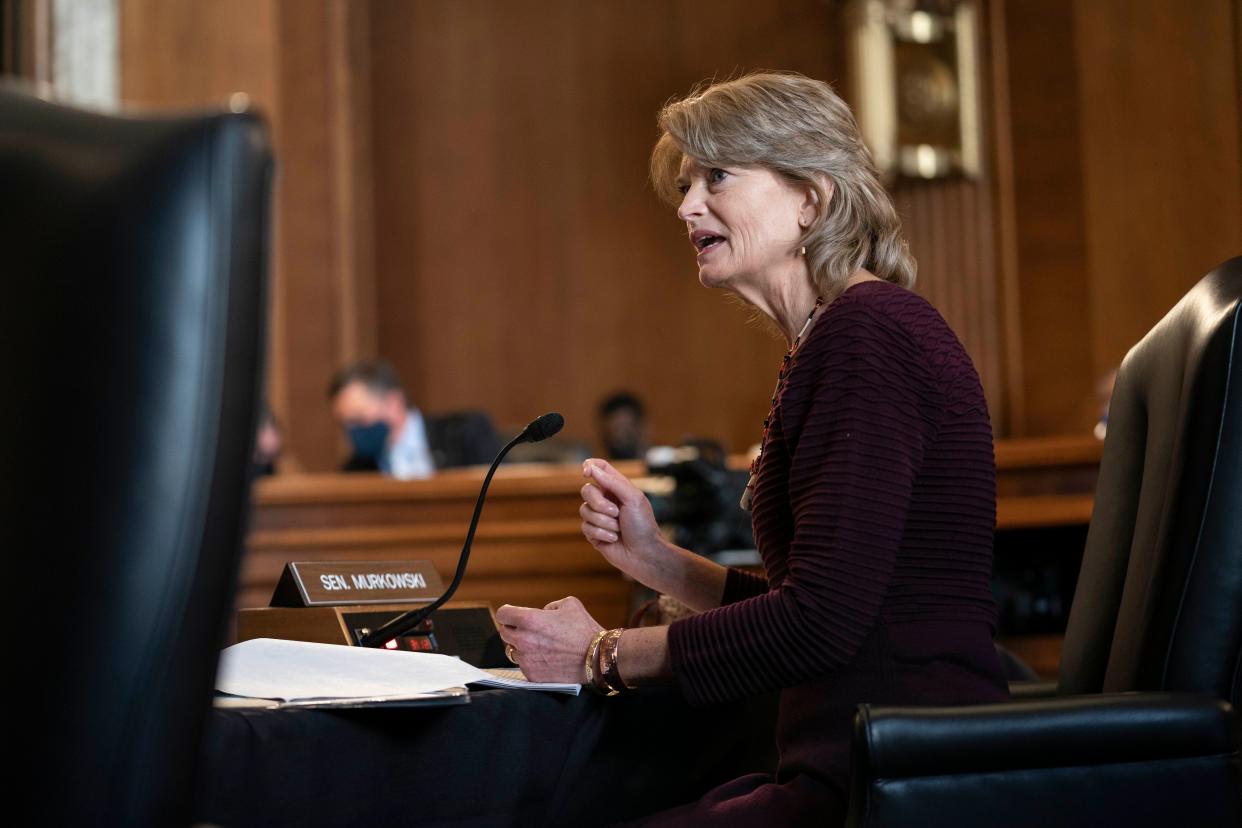 Sen. Lisa Murkowski (R-Alaska) pressed Haaland at the confirmation hearing about the nominee's awareness of how tribal interests are represented in Alaska. Haaland pledged to bone up on the subject. (Photo: Sarah Silbiger-Pool/Getty Images)