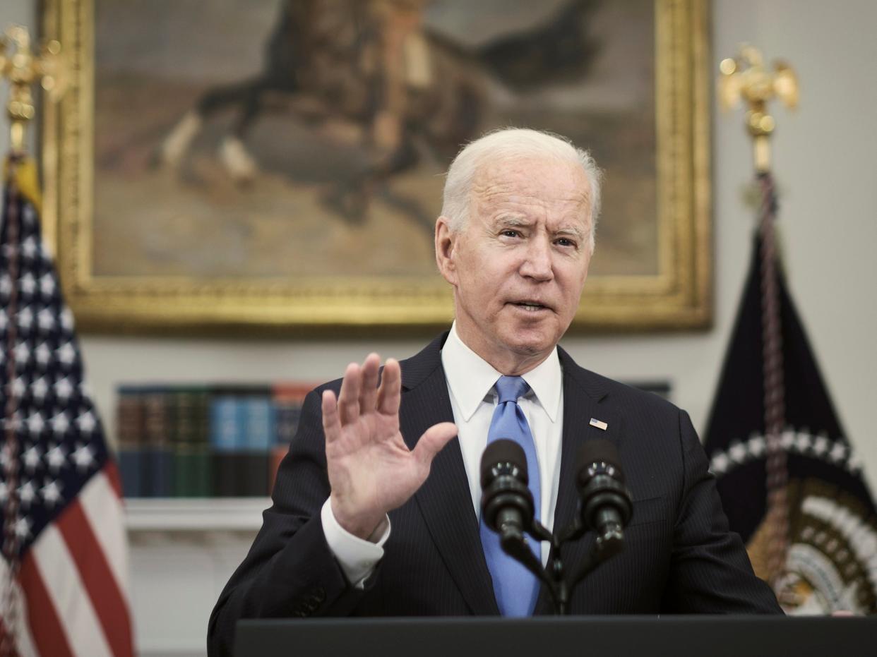 <p>President Biden delivers remarks on the Colonial Pipeline on Thursday. Former and current aides have talked about his “short fuse”</p> (Getty)